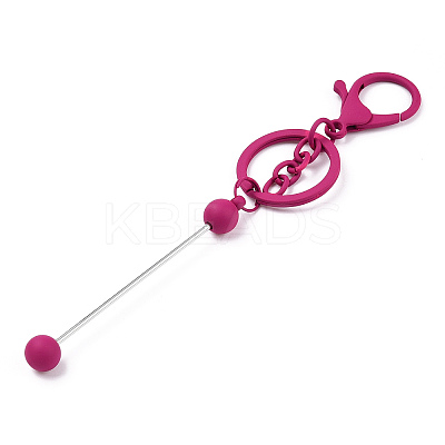 Spray Painted Alloy Bar Beadable Keychain for Jewelry Making DIY Crafts KEYC-A011-02J-1
