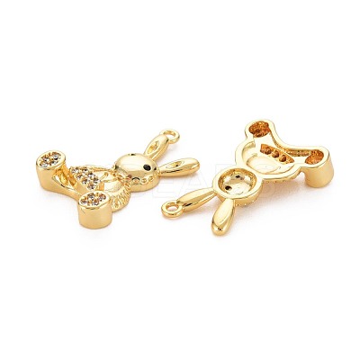 Brass Micro Pave Clear Cubic Zirconia Pendants KK-S360-148-NR-1