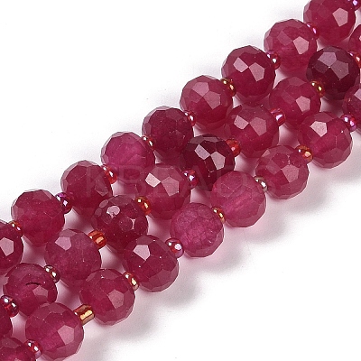 Natural Dyed White Jade Beads Strands G-H057-A22-16-1