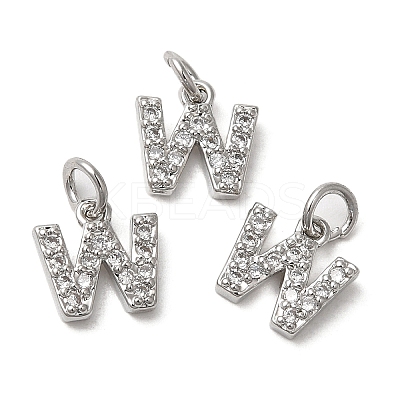 Brass Micro Pave Grade AAA Cubic Zirconia Charms LS-ZIRC-P067-11P-W-NR-1
