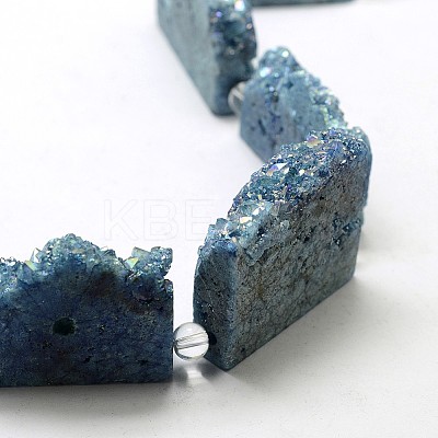 Electroplated Natural Druzy Crystal Beads Strands G-N0257-05-1
