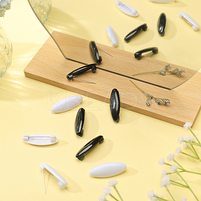 8Pcs Plastic Oval Brooch Pins JEWB-WH0023-51P-01-1