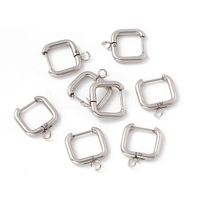 Tarnish Resistant 201 Stainless Steel Hoop Earring Findings STAS-H166-02P-1