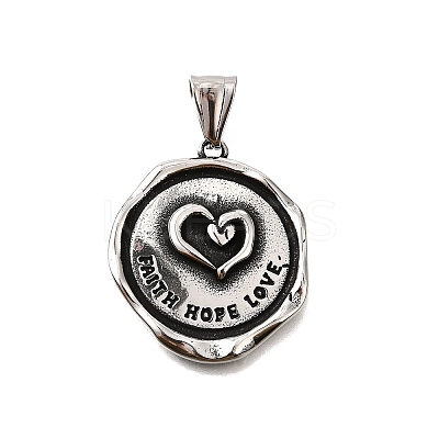 304 Stainless Steel Pendants STAS-R163-03AS-1