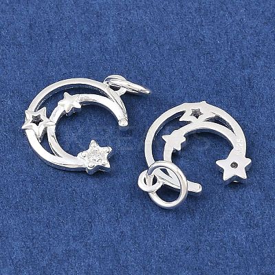 925 Sterling Silver Pave Clear Cubic Zirconia Charms STER-A049-08A-S-1