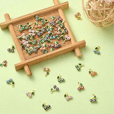 50Pcs Rack Plating Brass Enamel Pendants KK-CJ0001-87-1