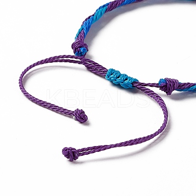 3Pcs 3 Style Plastic Braided Bead Bracelets Set LS-BJEW-B065-10B-1