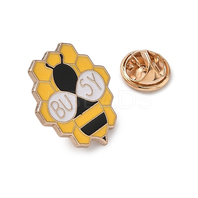 Busy Bees with Honeycomb Enamel Pins JEWB-B029-02B-1