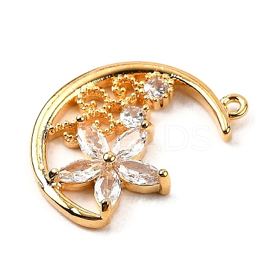 Brass Micro Pave Cubic Zirconia Pendants KK-F901-04B-G-1