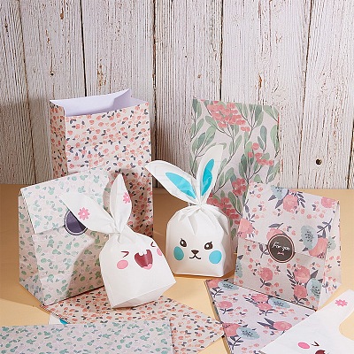 Animals Theme Plastic Bags and Flowers Floral Paper Gift Bag ABAG-PH0002-32-1