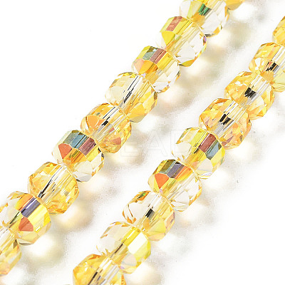 Electroplate Rondelle Glass Beads Strands EGLA-A036-09A-M-1