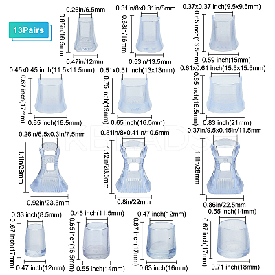 13 Pairs 13 Style PVC High Heel Stoppers Protector AJEW-GF0005-22A-1