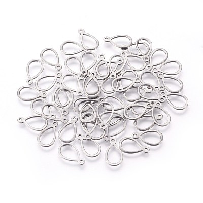 Tarnish Resistant 304 Stainless Steel Open Pendants STAS-F187-02P-1