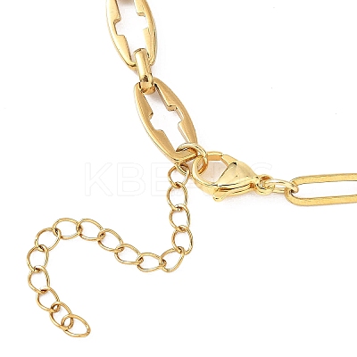 304 Stainless Steel Hollow Cross Link Chain Paperclip Chain Bracelet Making AJEW-JB01422-1