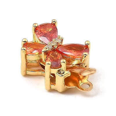 Brass Micro Pave Cubic Zirconia Box Clasps KK-G484-02G-1
