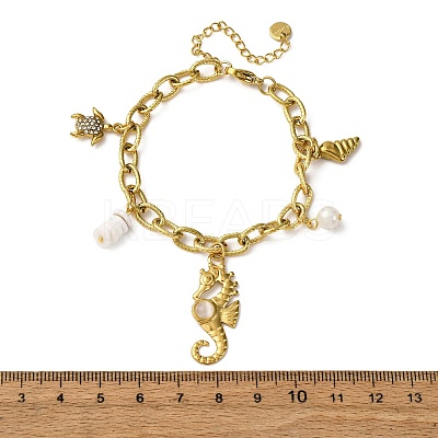 304 Stainless Steel Rhinestone Charm Bracelets BJEW-L708-09G-1