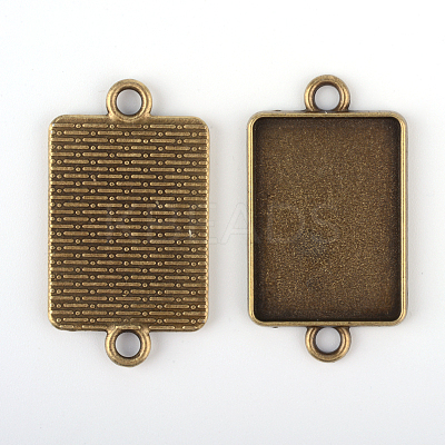 Vintage Tibetan Style Alloy Connector Cabochon Bezel Settings X-TIBE-M016-08AB-NF-1