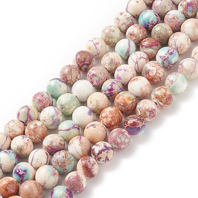 Natural Imperial Jasper Beads Strands X-G-E358-8m-01-1
