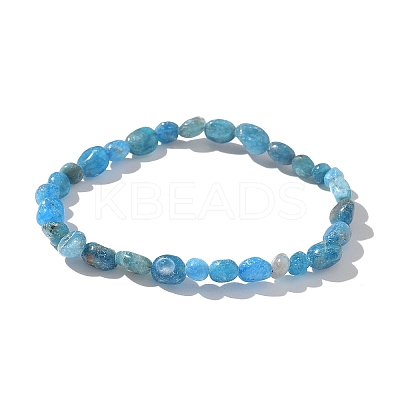 Natural Apatite Bead Stretch Bracelets X-BJEW-K213-40-1