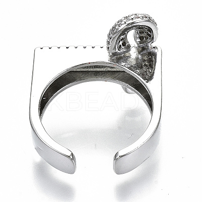 Brass Micro Pave Cubic Zirconia Cuff Rings RJEW-S045-025P-NR-1