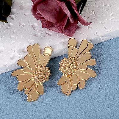 Vintage Flower Stud Earrings for Women Alloy Enamel Half Flower Stud Earrings Summer Earrings Boho Beach Floral Stud Earrings Jewelry Gifts for Women JE1095A-1