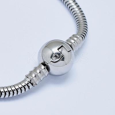 Tarnish Resistant 304 Stainless Steel European Style Bracelets for Jewelry Making PPJ-F002-01B-1