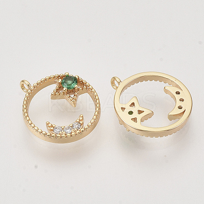Brass Micro Pave Cubic Zirconia Charms KK-N216-28A-1
