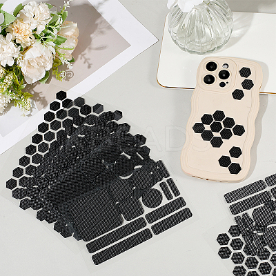 8Pcs 2 Styles PEVA Rubber Anti-Slip Hexagonal Phone Grip Tape Stickers for Phones AJEW-SP0002-64C-02-1