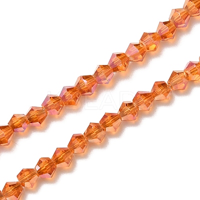 Transparent Electroplate Glass Bead Strands EGLA-YW0001-50B-1