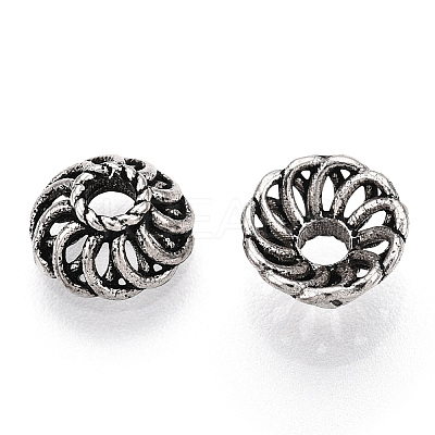 Tibetan Style 925 Sterling Silver Bead Caps STER-T007-72AS-1