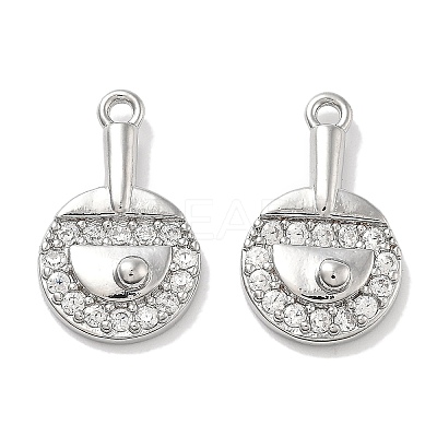 Rack Plating Brass Clear Cubic Zirconia Pendants KK-M102-22P-A-1