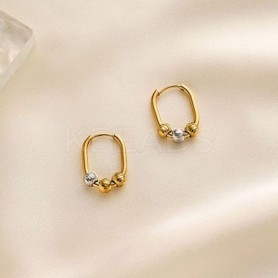 Two Tone 304 Stainless Steel Hoop Earrings WGB54D4-03-1