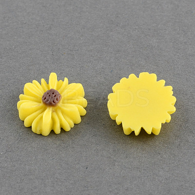 Flatback Hair & Costume Accessories Ornaments Resin Flower Daisy Cabochons CRES-Q101-06-1