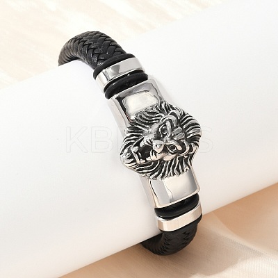 Braided Microfiber Leather Cord Bracelets BJEW-D304-19AS-01-1