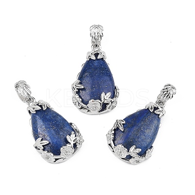 Dyed Natural Lapis Lazuli Pendants G-P393-P10-1