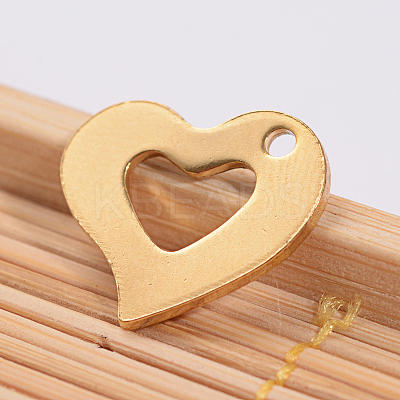 Ion Plating(IP) 304 Stainless Steel Open Heart Charms STAS-G130-30G-1