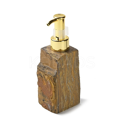 Raw Natural Tiger Eye Pump Press Bottles G-B131-02D-1