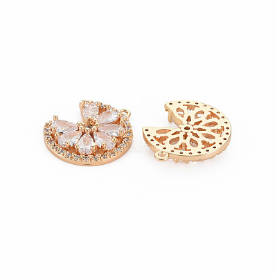 Brass Micro Pave Cubic Zirconia Charms KK-S364-269C-1