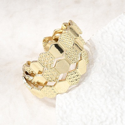 Brass Cuff Open Rings RJEW-F215-04G-1