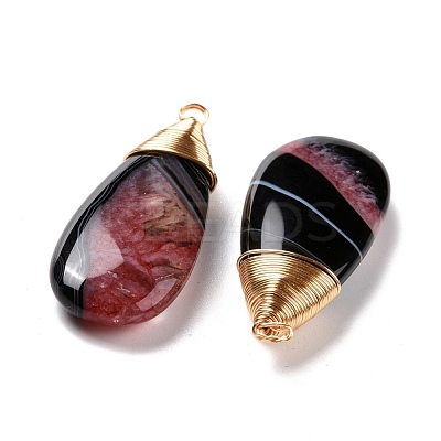 Natural Brazilian Agate Pendants PALLOY-JF01324-01-1