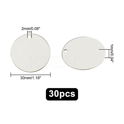304 Stainless Steel Stamping Blank Tag Pendants STAS-UN0016-31P-1