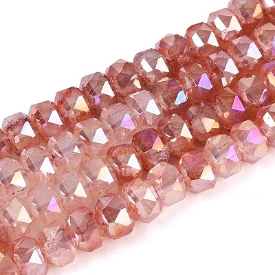 Anti-Tarnish Electroplate Glass Imitation Jade Beads Strands EGLA-T029-6mm-13G-1