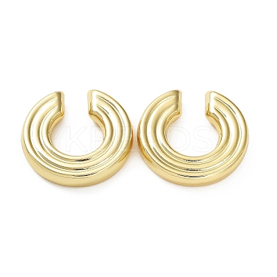 Rack Plating Grooved Donut Brass Cuff Earring EJEW-M226-03G-1