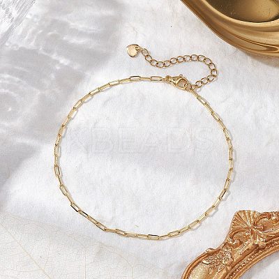 304 Stainless Steel Oval Link Chains Anklets for Women AJEW-AN00623-1