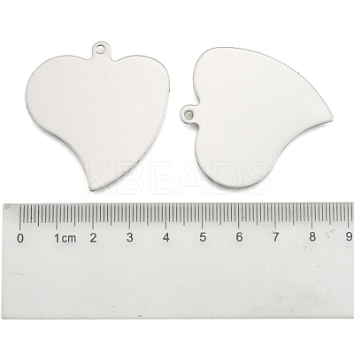 Tarnish Resistant 201 Stainless Steel Heart Stamping Blank Tag Pendants STAS-S031-16-1