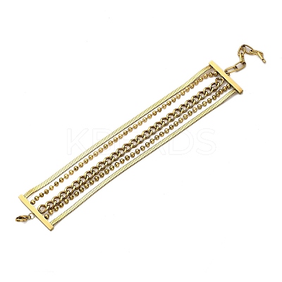 304 Stainless Steel Multi-strand Bracelets for Women BJEW-Q040-04G-1
