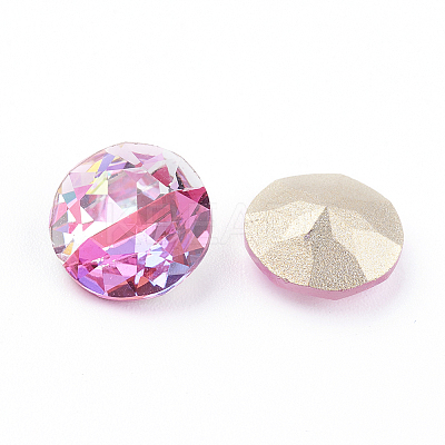 Pointed Back & Back Plated K9 Glass Rhinestone Cabochons RGLA-J012-8mm-209LS-1