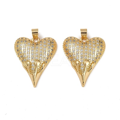 Brass Micro Pave Cubic Zirconia Pendants KK-I358-068G-06-1
