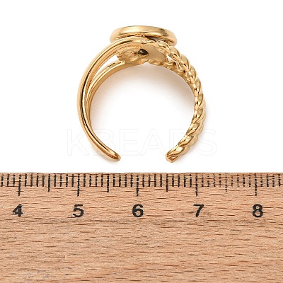304 Stainless Steel Cuff Ring Components STAS-P454-01B-G-1