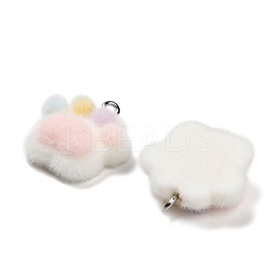 Flocky Opaque Resin Pendants LS-RESI-G112-04-1